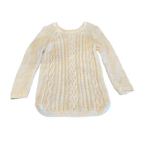 ⭐️ Cynthia Rowley 100% Cotton Long Sleeve Knit Winter Sweater Back Button Up S - Picture 1 of 5